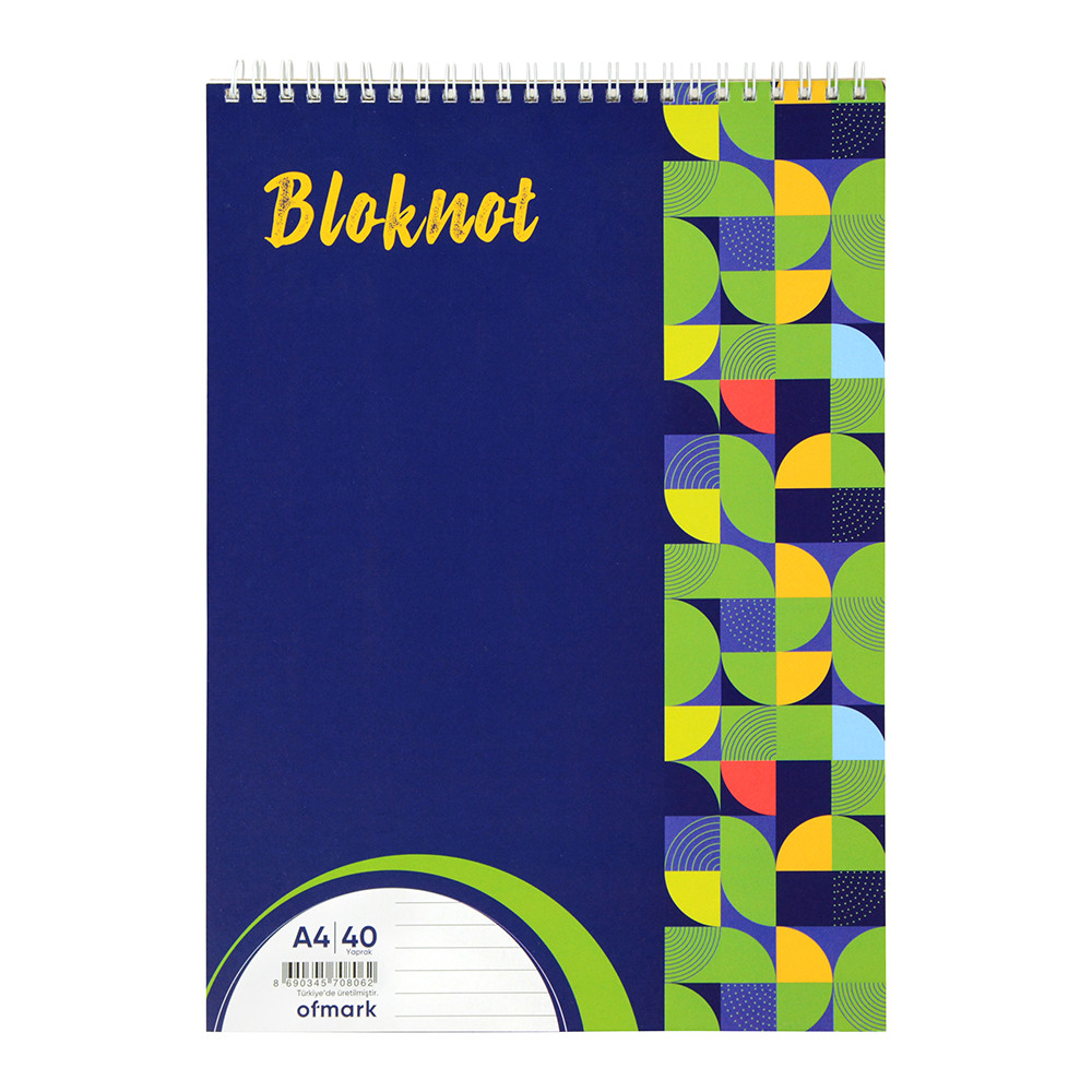 Ofmark Bloknot Defter A4 Spiralli 40 Yaprak Çizgili resmi