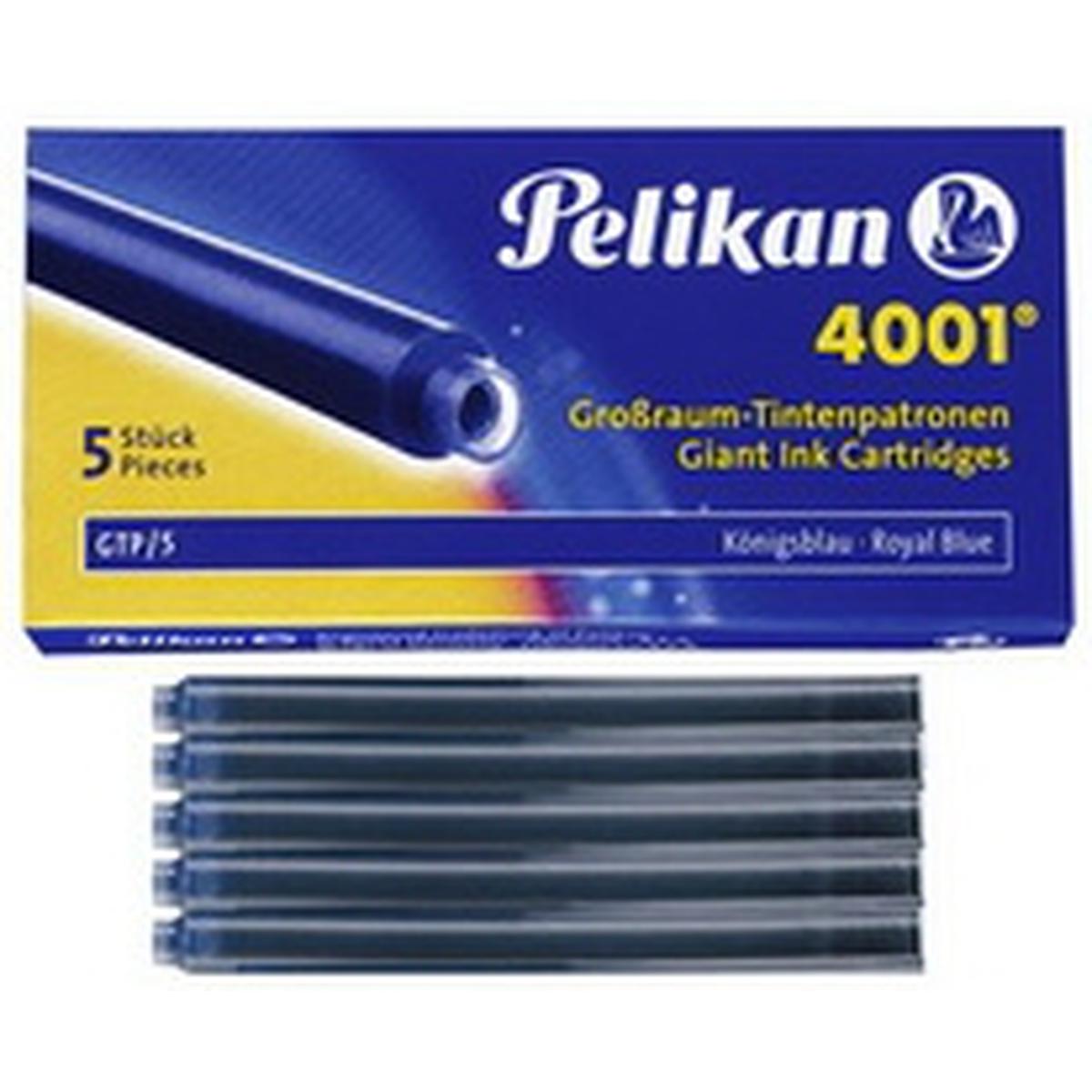 Pelikan 4001 Dolmakalem Kartuşu Dev Roy. 5'li Paket Mavi  resmi