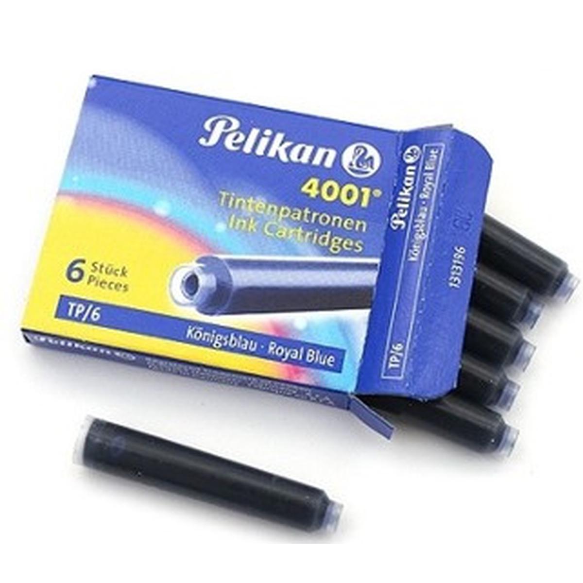 Pelikan 4001 Dolmakalem Kartuşu Kısa 6'lı Paket Mavi resmi