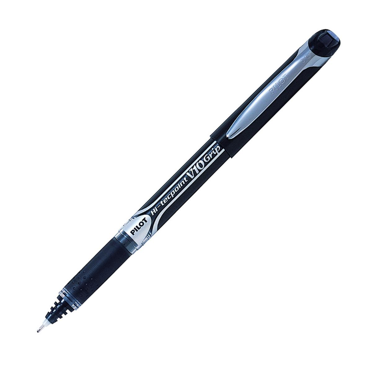 Pilot V10 Grip Hi-Tecpoint İğne Uçlu Kalem Siyah resmi