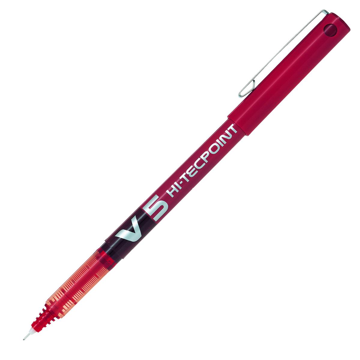 Pilot V5 Hi-Tecpoint İğne Uçlu Kalem Kırmızı resmi