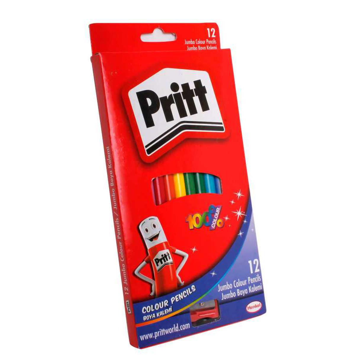 Pritt Jumbo Üçgen Kuru Boya Karton 12'li Paket resmi