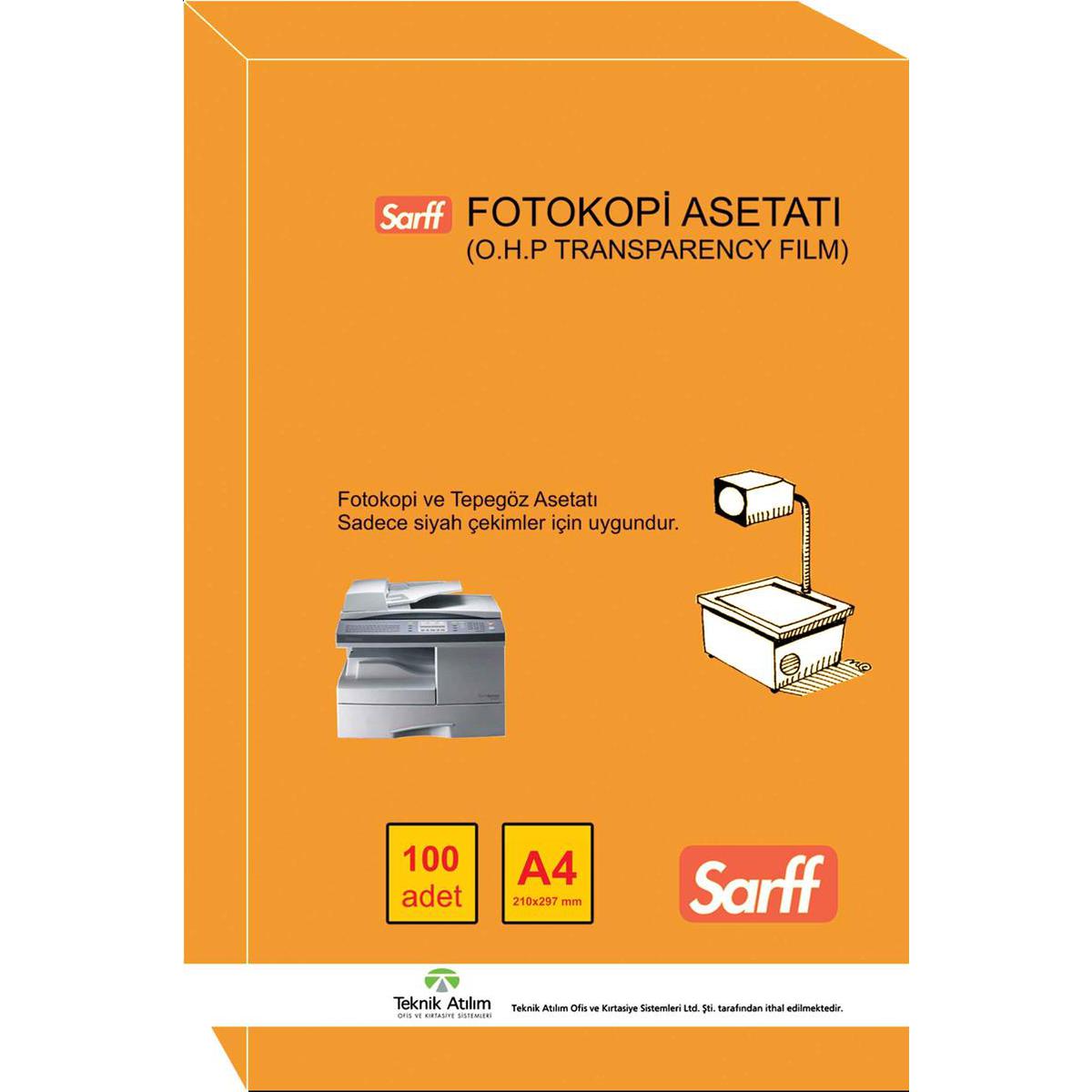 Sarff 15330089 Fotokopi Asetatı A4 100'lü  resmi