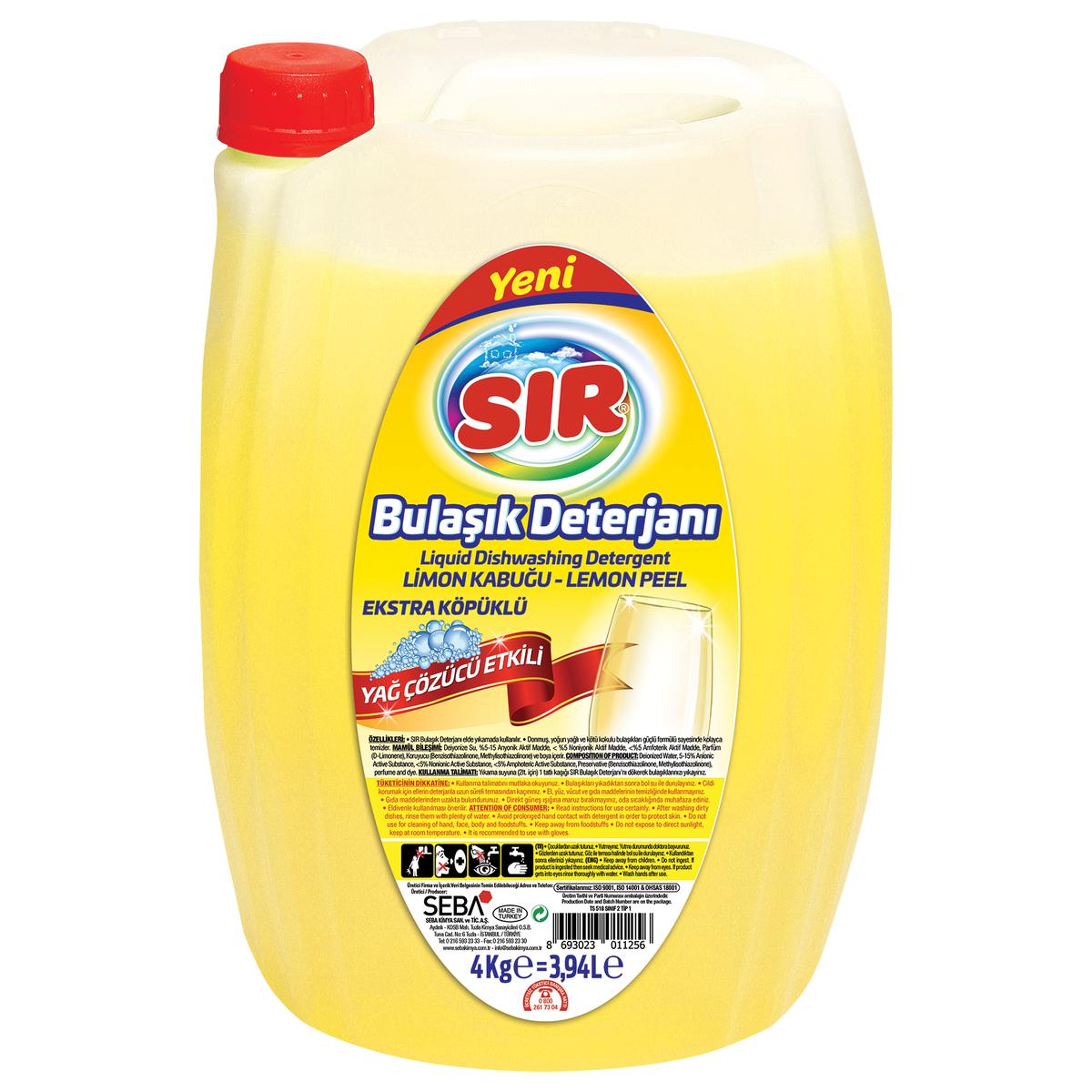 Sır Extra Bulaşık Deterjanı Limon Kabuğu 4 lt resmi