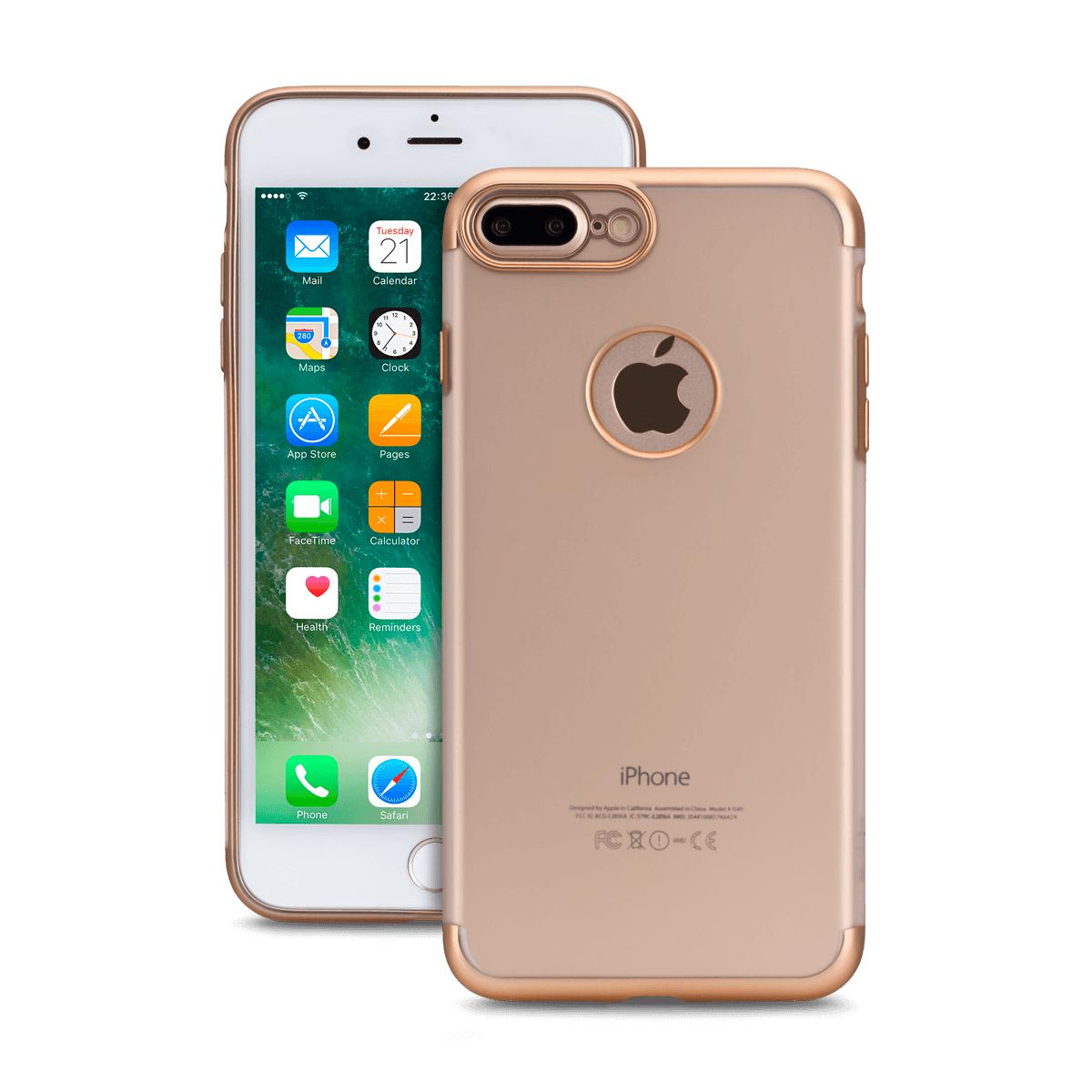 Spada iPhone 7/8 Plus Trio TPU Kılıf - Şeffaf Gold resmi