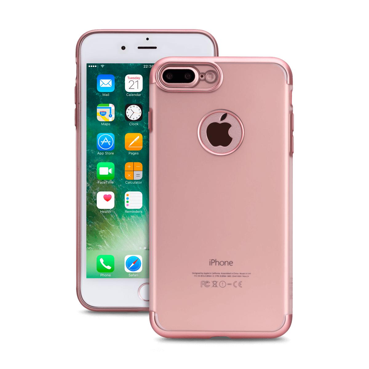 Spada iPhone 7/8 Plus Trio TPU Kılıf - Şeffaf Pembe resmi