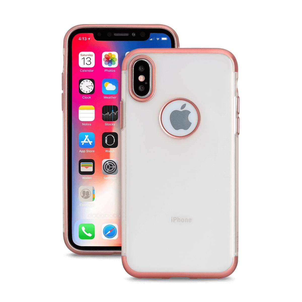 Spada iPhone X/XS Trio TPU Kılıf - Şeffaf Pembe resmi