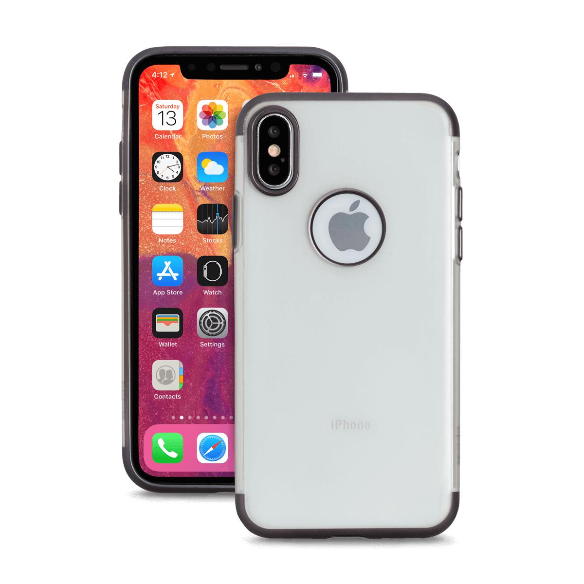 Spada iPhone X/XS Trio TPU Kılıf - Şeffaf Siyah resmi