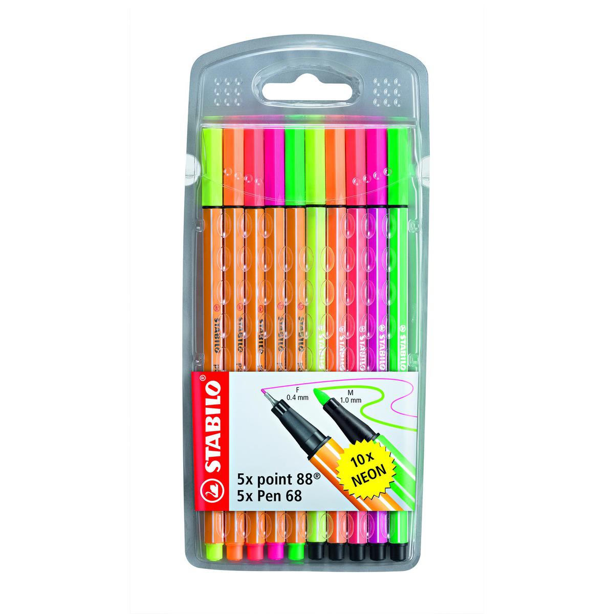 Stabilo Point 88 + Pen 68 Neon 5+5 10'lu Set resmi