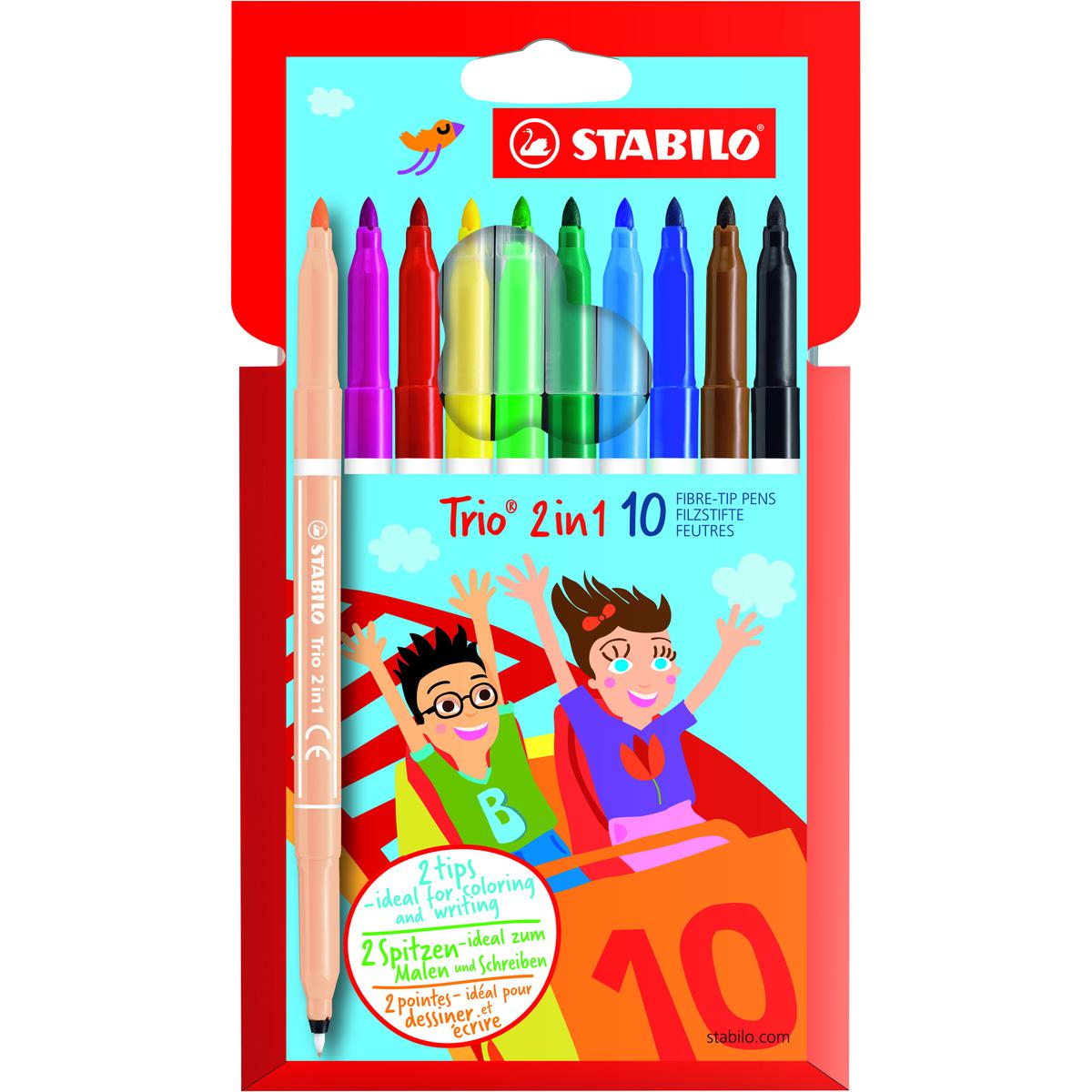 Stabilo Trio 2in1 Keçeli Kalem 10'lu Paket resmi