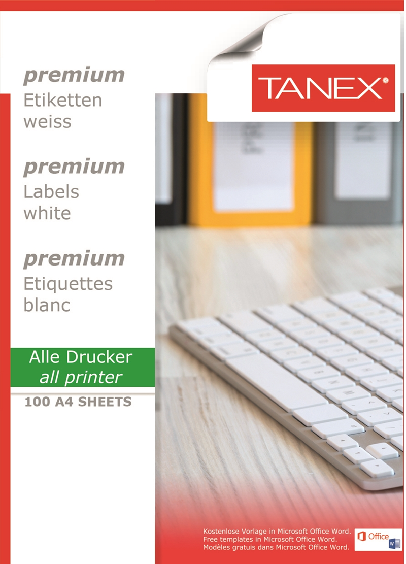 Tanex TW-2321 52.5 mm x 21.2 mm Lazer Etiket  resmi