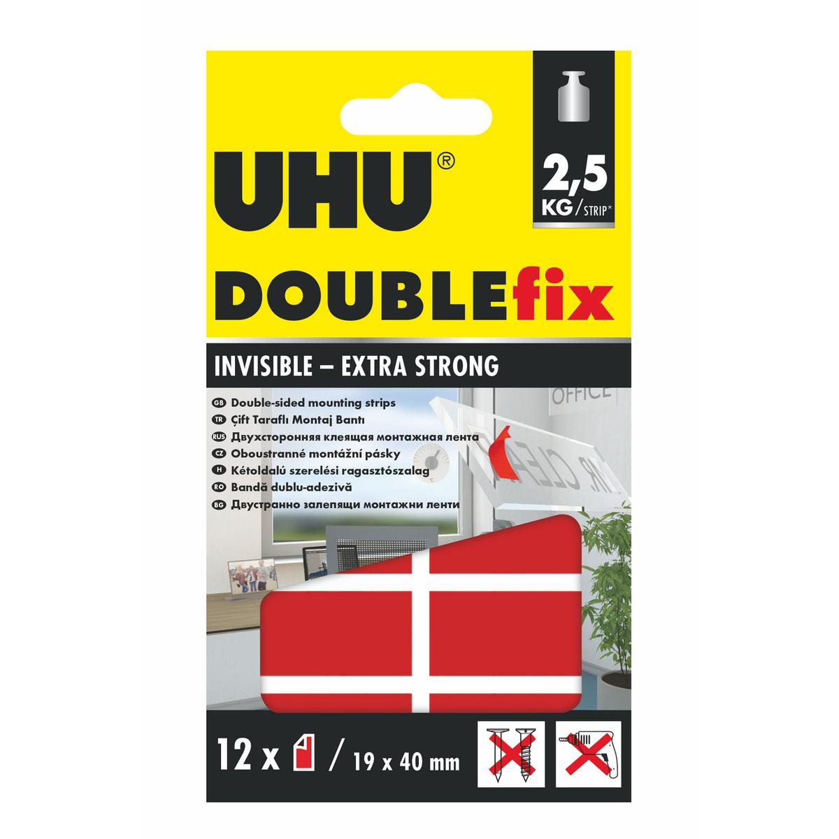 Uhu Doublefix Çift Taraflı Şeffaf Montaj Şeridi 12’li Paket resmi