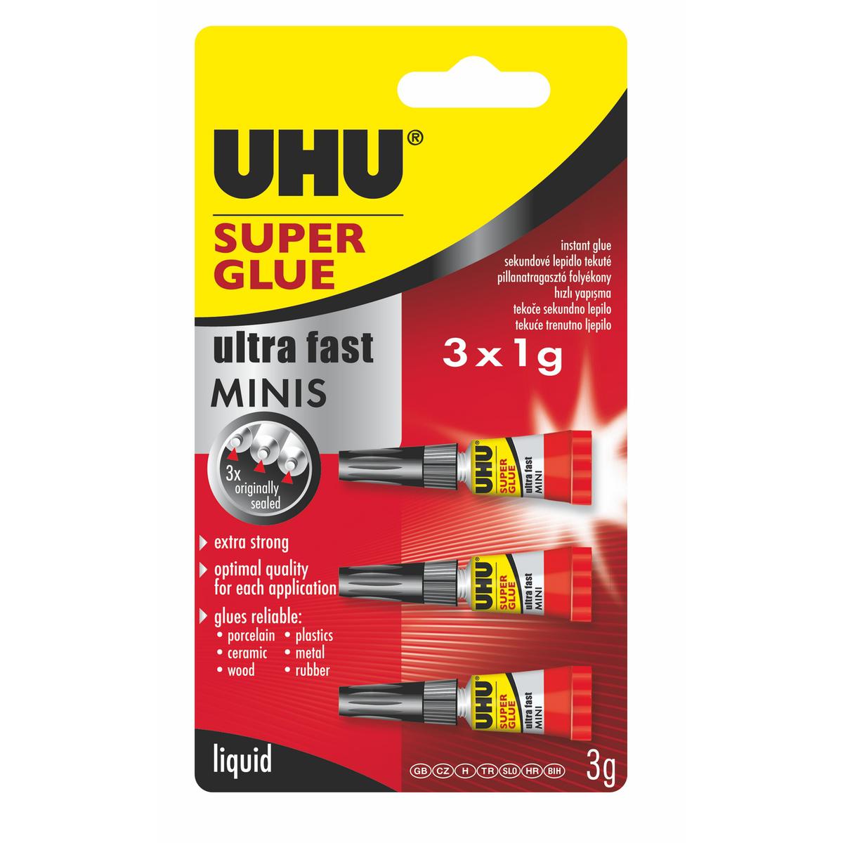 Uhu Super Glue 3'lü Mini Japon Yapıştırıcı 1 g x 3 Adet resmi