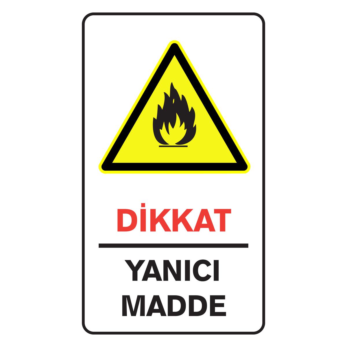 Uyarı Levhası Dikkat Yanıcı Madde D-127 resmi