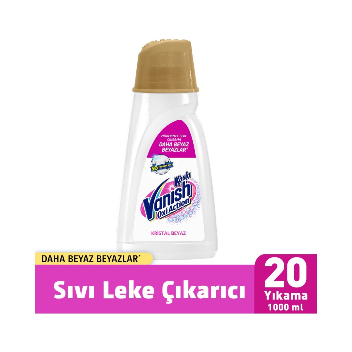 Vanish Kosla Gold Çamaşır Deterjanı Leke Çıkarıcı Sıvı 1000 ml (Beyazlar İçin) resmi