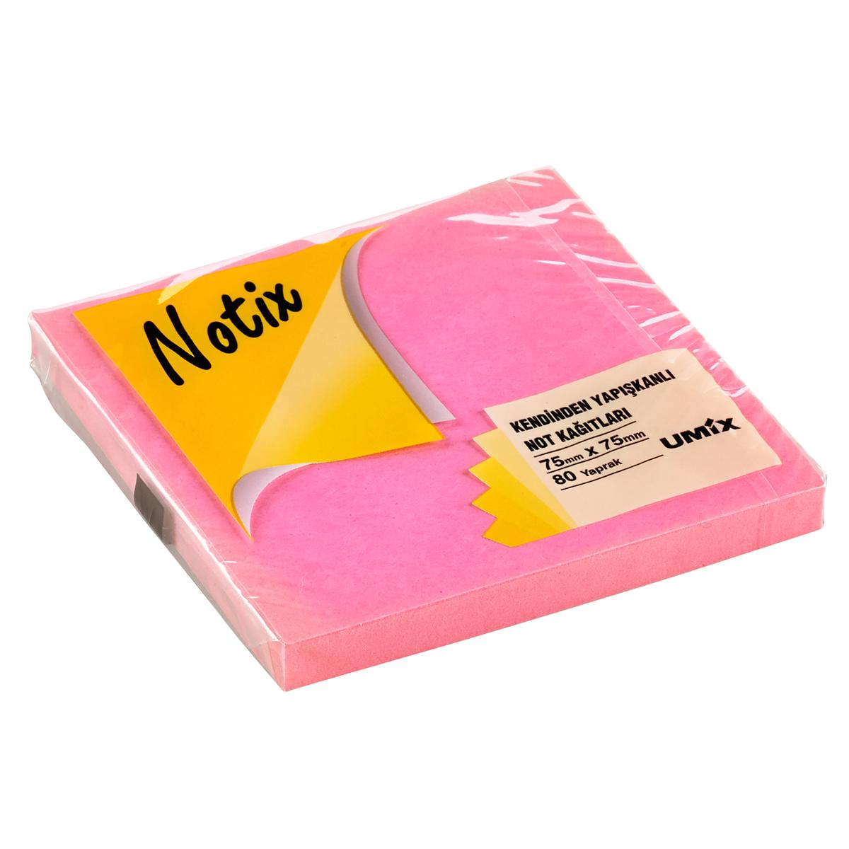 Notix Yapışkanlı Not Kağıdı 75 mm x 75 mm 80 Yaprak Neon Pembe resmi