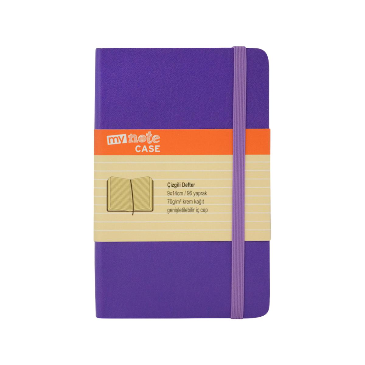 Mynote Case Defter Soft Kapaklı Çizgili 9 cm x 14 cm 96 Yaprak Mor resmi