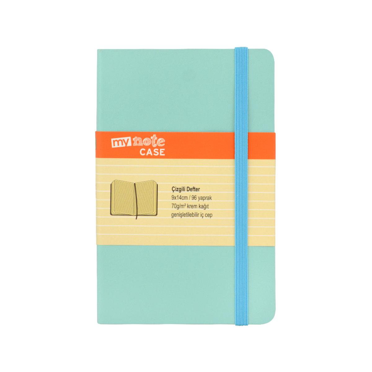 Mynote Case Defter Soft Kapaklı Çizgili 9 cm x 14 cm 96 Yaprak Turkuaz resmi