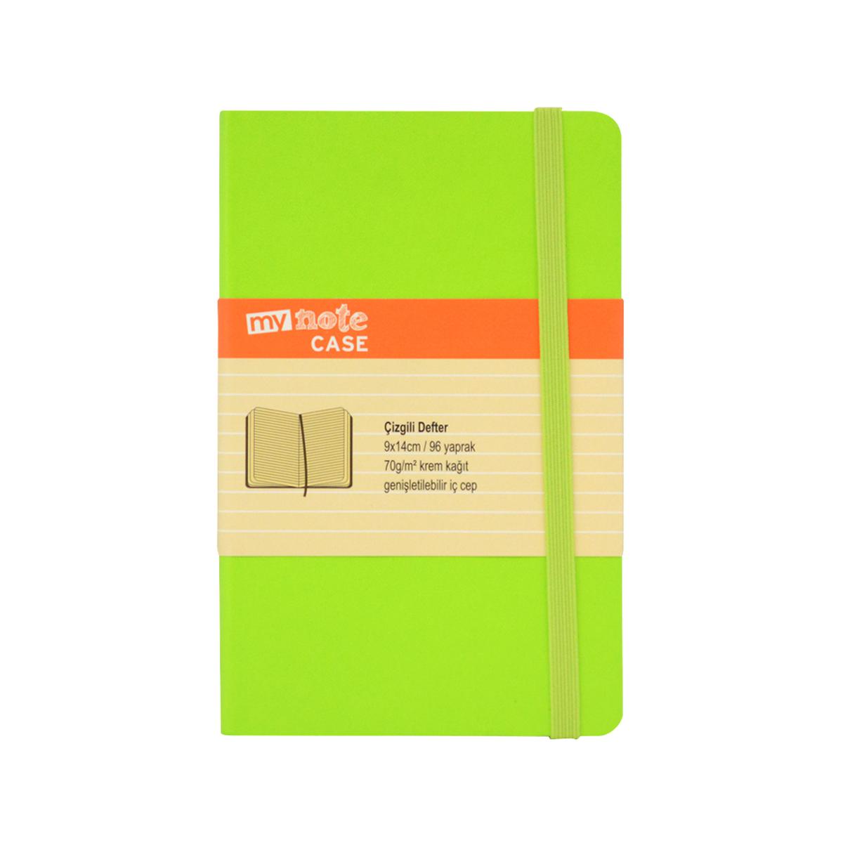 Mynote Case Defter Soft Kapaklı Çizgili 9 cm x 14 cm 96 Yaprak Yeşil resmi