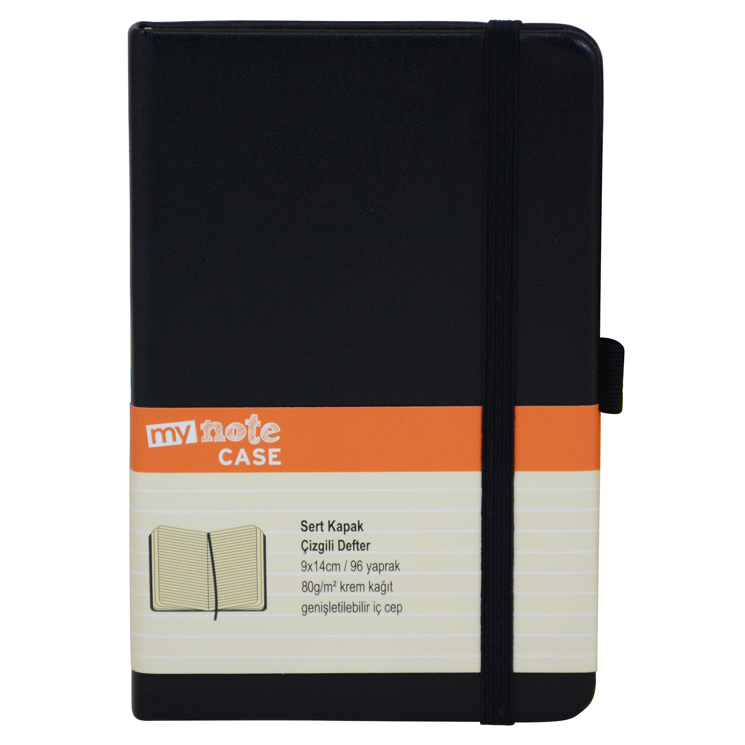 Mynote Case Extra Çizgili Defter 9 cm x 14 cm - 96 Yaprak Siyah   resmi