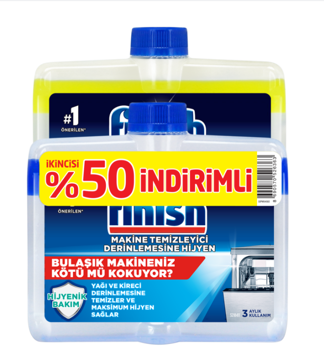 Finish Bulaşık Makinesi Deterjanı Makine Temizleyici Sıvı 2x250 ml resmi