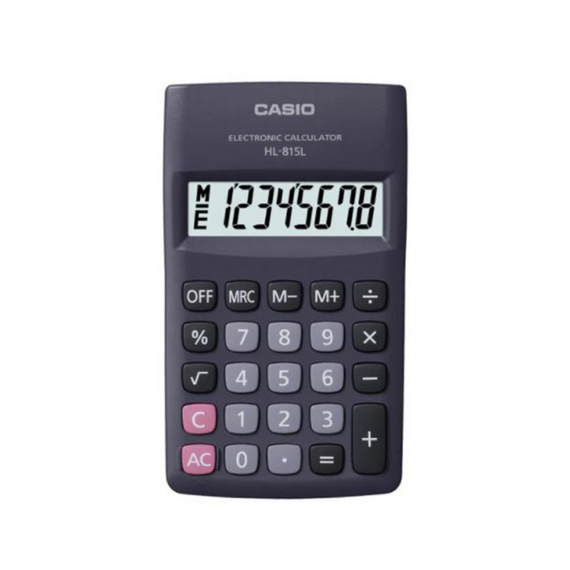 Casio HL-815-BK 8 Haneli Cep Tipi Hesap Makinesi - Siyah resmi